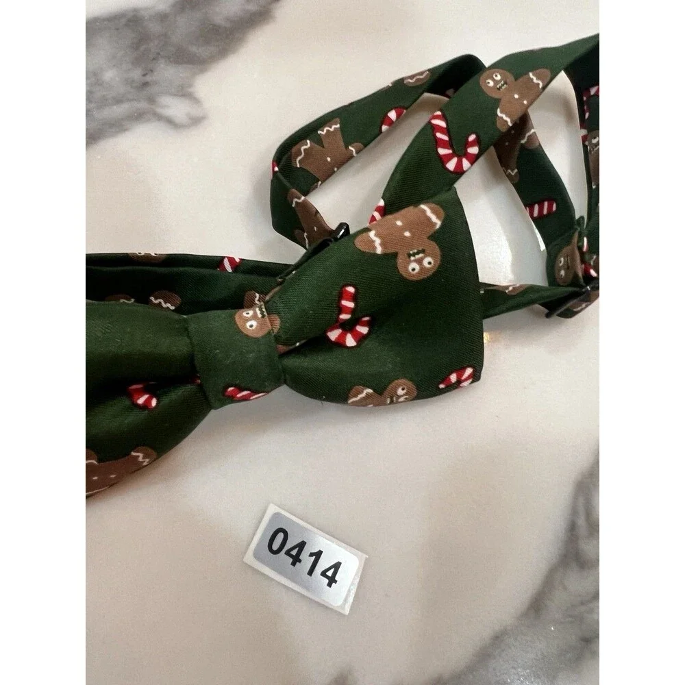 H&M Kids Boys Bow Tie Adjustable Strap Elastic bowtie christmas holiday green